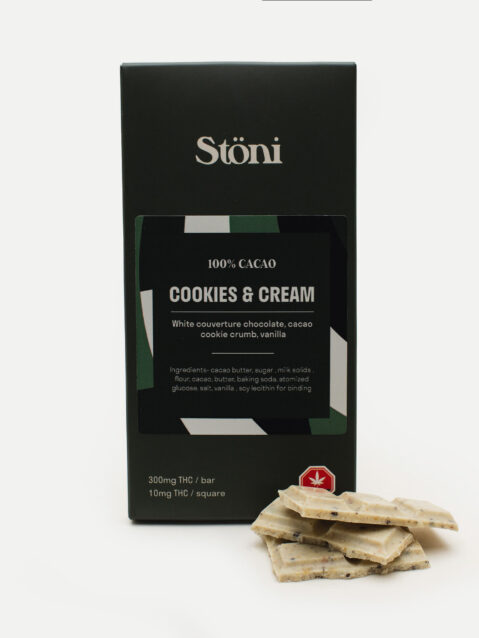 Cookies & Cream Couverture Chocolate Bar - 300mg THC